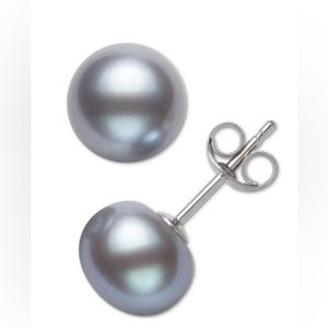 ♥️GenuineFreshwater Gray Pearl (8-9mm) Sterling Silver Stud EarringsNWT